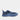 Blue running shoe with black accents on a white background