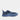 Blue running shoe with black accents on a white background